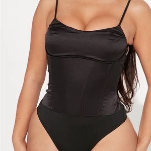 Brand new Fashion Nova Black corset top body suit